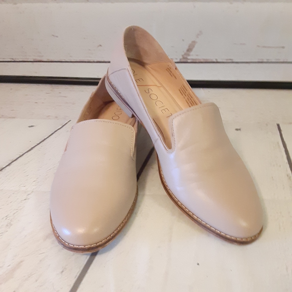 SOLE SOCIETY GOAT LEATHER "JAMESON" SLIP ON FLATS